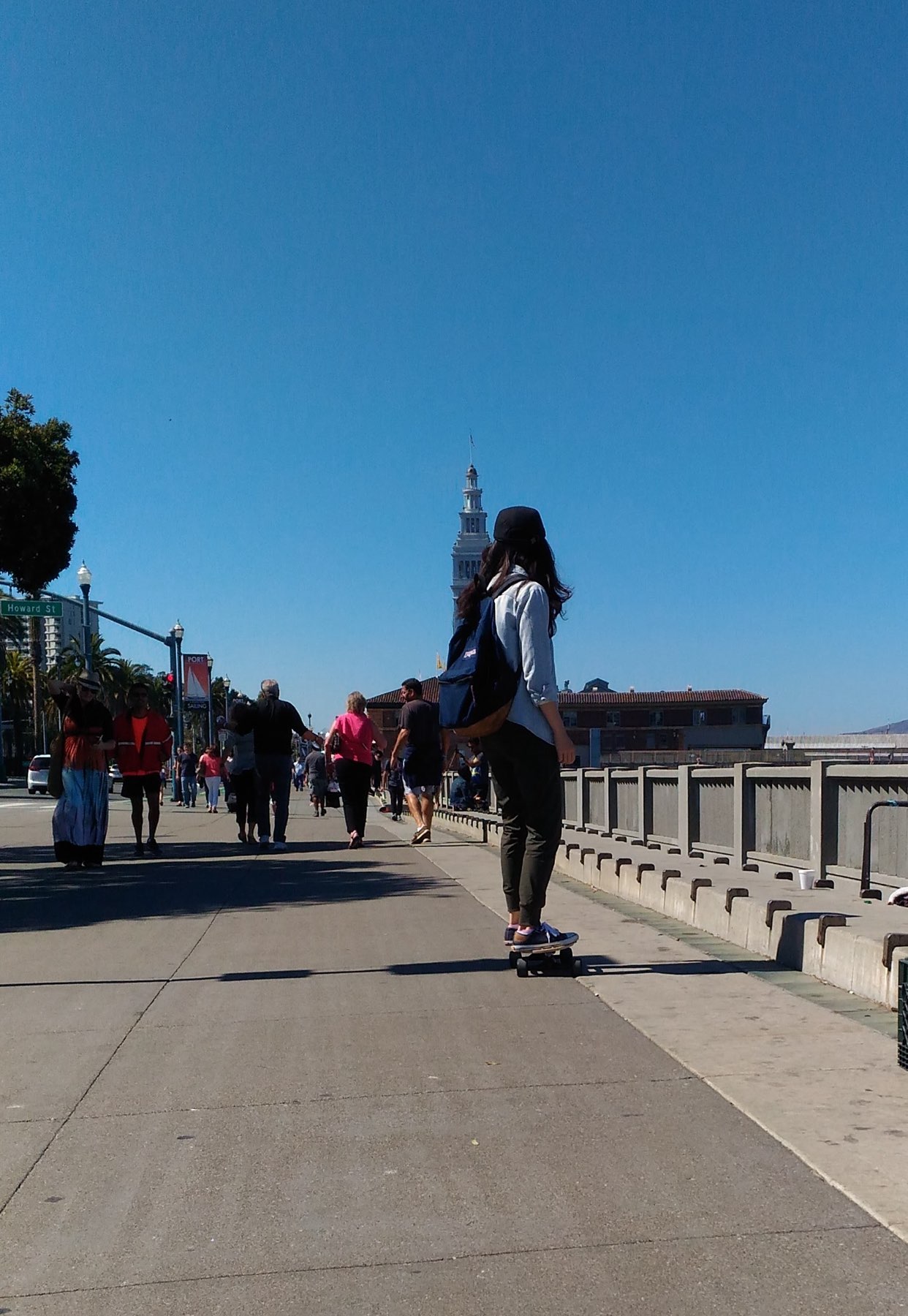 Spring skateboarding along the Embarcadero